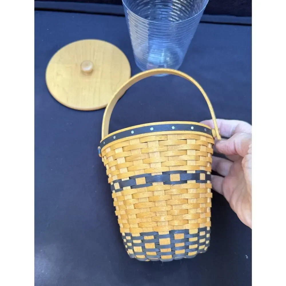 Longaberger J.W. Collection Miniature Banker's Waste Basket 2001 Edition